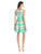 Taylor - Pleated Chevron Jacquard Dress 5445M in Green and Neutral