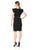 Taylor - 9794M Knee Length Flutter Sleeve Sheath Dress In Black and White