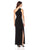 Laundry - 97R15401 Beaded Side Asymmetrical High Slit Gown In Black