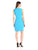 Anne Klein - 10637086 Sleeveless Lace and Solid Crepe Sheath Dress in Blue