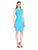 Anne Klein - 10637086 Sleeveless Lace and Solid Crepe Sheath Dress in Blue