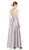 Adrianna Papell - AP1E203176 Embellished Halter Long A-line Dress In Silver