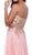 Strapless Gold Lace Appliqued Long Gown