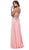 Strapless Gold Lace Appliqued Long Gown