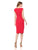 Adrianna Papell - AP1D102306 Asymmetrical Pleated V-Neck Cocktail Dress In Red
