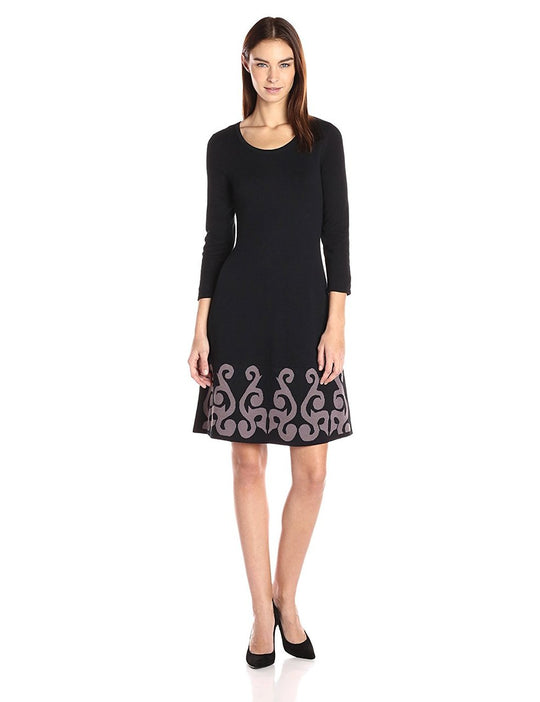 Nine West - 10623914 Jewel Cotton Knit Dress in Black