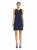 Taylor 5489M Sleeveless Keyhole Neckline Ponte Dress in Navy