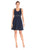 Donna Morgan - D4088M Bejeweled Scoop Neck A-Line Dress in Blue