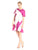 Donna Morgan - D4295M High Low Charmeuse Geo Print Dress in Pink and Multi-Color