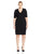 Adrianna Papell - 15247021 Short Sleeved V-neck Sheath Dress in Black