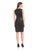 Donna Morgan - D1309M Leather Paneled Sheath Dress in Black