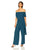 Adrianna Papell - AP1D102317 Asymmetrical Popover Off-Shoulder Jumpsuit In Blue and Green