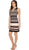Taylor - 9442M Printed V-neck Stretch Crepe Sheath Dress In Black and Pink