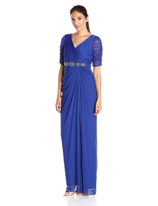 Adrianna Papell - Ruched Long Dress 81929290 in Blue