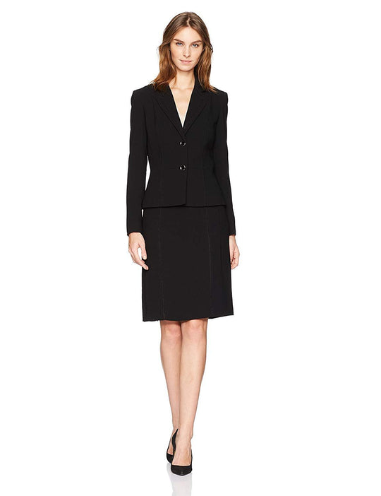 Tahari Asl - 8180M827 Twill Designed Two-Piece Skirt Set In Black