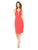 Donna Morgan - D6010M V-neck Stretch Crepe Sheath Dress In Red