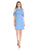 Taylor - 8730M Ruffled Shoulder Sheath Dress in Blue