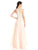 Adrianna Papell - 91922240 Sequined Halter Neck A Line Long Gown in Neutral