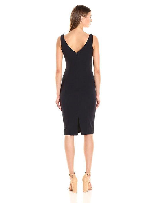 Donna Morgan - D4997M V-neck Bodycon Dress in Black
