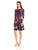 Donna Morgan - D4546P Jewel Neck Color Block Scuba Dress in Red and Multi-Color