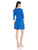 Adrianna Papell - Quarter Length Sleeves Ponte A-Line Dress 15247232 in Blue