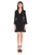 Taylor - Bell Sleeves V-Neck Short Crepe Dress 7038M in Black