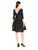 Adrianna Papell - AP1D100284 Quarter Length Bateau A-line Dress in Blue and Black