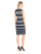 Taylor - Jewel Neck Sheath Dress 8687M in Blue and White