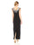 Decode 1.8 - 184309 Scalloped Square Neck Floral Embroidered Dress in Black and Pink