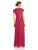 Adrianna Papell - 08G905570 Cap Sleeve V-Neck Ruched Dress in Red and Pink