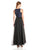Aidan by Aidan Mattox - Bateau Neck Organza A-line Dress 151A10900 in Black and Blue