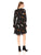 Donna Morgan - D6318M Floral Print Jewel Neck Ruffled A-line Dress In Black and Multi-Color