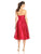 Adrianna Papell - Strapless Empire Waist Tea Length Dress 41912150 in Red