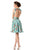 Johnathan Kayne - 7200 Floral Printed Ruched Cocktail Dress in Blue and Multi-Color