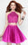 Alyce Paris Short - 3685 Two-Piece Halter Neck A-Line Dress in Pink