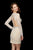 Angela & Alison - 72004 Illusion Sleeves Lace Sheath Dress In White and Neutral
