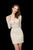 Angela & Alison - 72004 Illusion Sleeves Lace Sheath Dress In White and Neutral