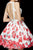 Angela & Alison - 72014 Deep V-neck Floral Dress In White and Floral