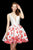 Angela & Alison - 72014 Deep V-neck Floral Dress In White and Floral