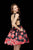 Angela & Alison - 72014 Deep V-neck Floral Dress In Black and Floral