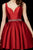 Angela & Alison - 72017 Sultry Sleeveless Satin Short Dress In Red