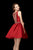 Angela & Alison - 72017 Sultry Sleeveless Satin Short Dress In Red
