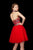 Angela & Alison - 72022 Embroidered Two-Piece Tulle Dress In Red