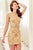 Angela and Alison - Beaded Illusion Jewel Mini Dress 72042  in Neutral