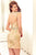 Angela and Alison - Beaded Illusion Jewel Mini Dress 72042  in Neutral