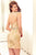 Angela & Alison - 72042 Beaded Illusion Jewel Mini Dress In Neutral
