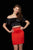Angela & Alison - 72045 Two-Piece Off-Shoulder Short Dress In Black and Red