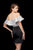 Angela & Alison - 72045 Two-Piece Off-Shoulder Short Dress In Gray and Black