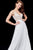 Angela & Alison - 72060 Sequined Chiffon A Line Dress In White