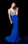Angela & Alison - 72061 Plunging Neck Beaded Mermaid Gown In Blue